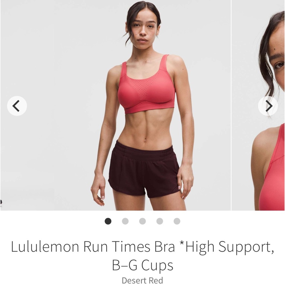 NEW!! Lululemon Run Times Bra *High Support, B–G Cups
Desert Red 40D
